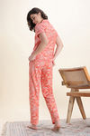Zivame Nature Trails Knit Cotton Pyjama Set - Burnt Coral — thumbnail 3